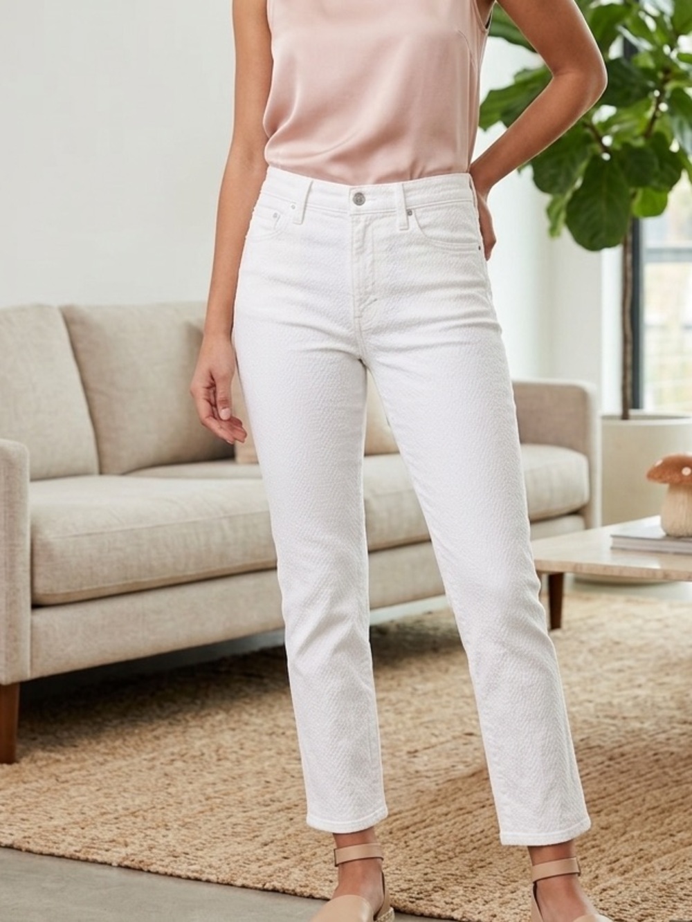 Ag Adriano Goldschmied White High-Rise Jeans